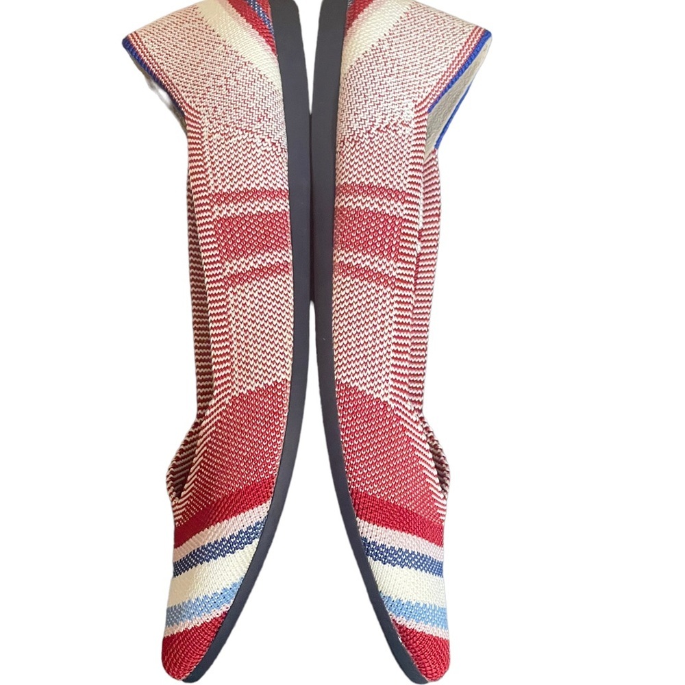 Rothy's 7 Varsity Stripe Red Points Rare Unicorn‎ Flat Shoes BNIB - Picture 6 of 15